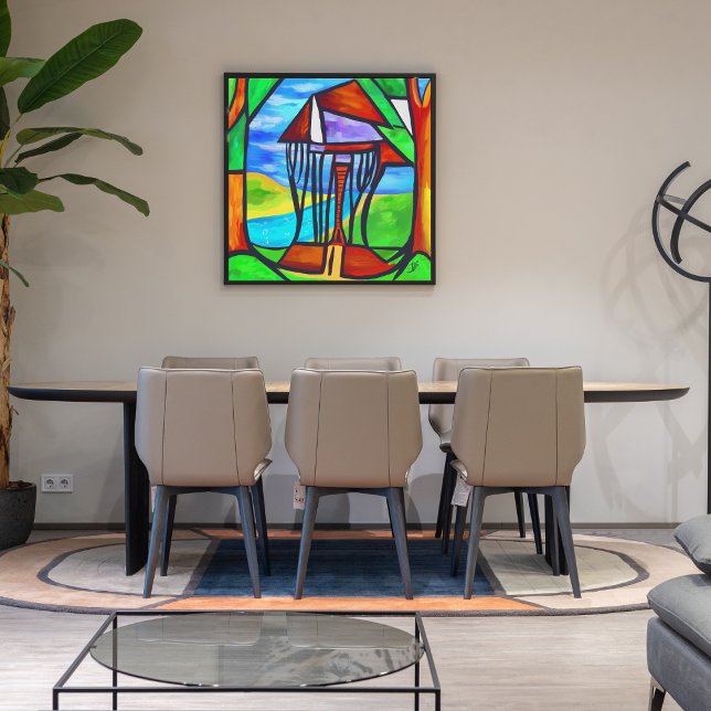 Impression Photo Abstrait - Cabine dans la forêt (Créateur téléchargé)