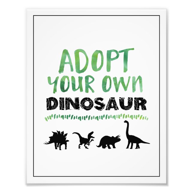 Impression Photo Adoptez votre propre Dinosaure signe d'anniversair (Devant)