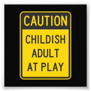 Impression Photo Adulte puéril de précaution au jeu