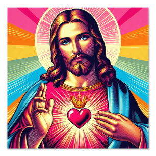 Impression Photo Affiche colorée de Jésus !