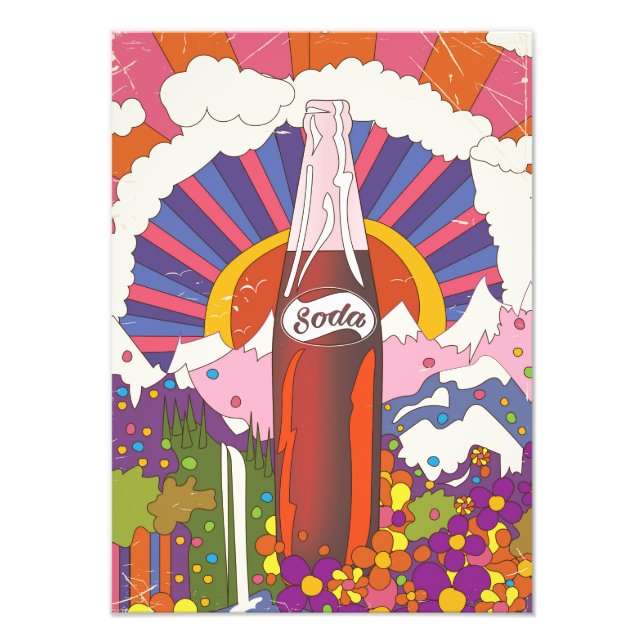 Impression Photo affiche commerciale de soda de style vintage (Devant)