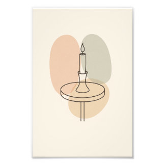 Impression Photo Affiche d'art en ligne de bougie minimaliste