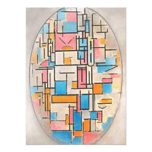 Impression Photo Affiche d'art fin Piet Mondrian Composition en ova