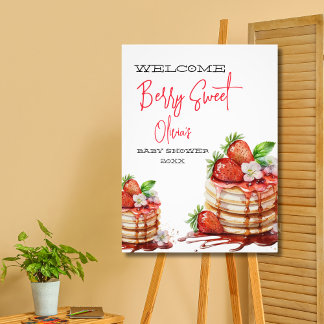 Impression Photo Affiche de bienvenue baby shower sucré aux fraises