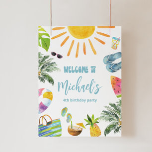 Impression Photo Affiche de bienvenue Fun Pool Party