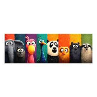 Impression Photo Affiche de couleur Amis Animaux Fantaisistes Desc