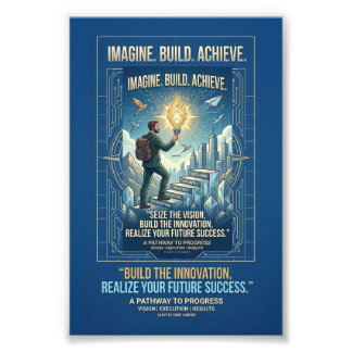 Impression Photo Affiche de motivation Imaginez Construire Réussir