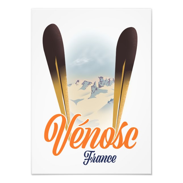 Impression Photo Affiche de ski de Vénosc, France (Devant)
