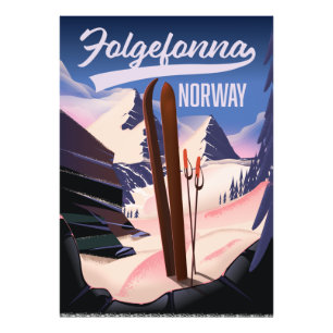 Impression Photo Affiche de ski Folgefonna Norvège.