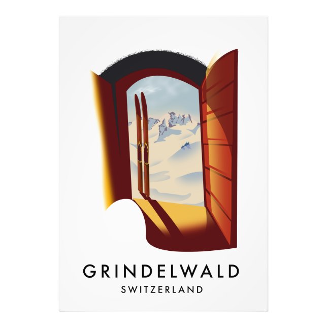Impression Photo Affiche de ski Grindelwald Suisse (Devant)