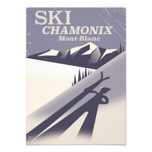 Impression Photo Affiche de ski Vintage Chamonix-Mont-Blanc