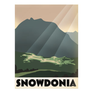 Impression Photo Affiche de vacances de style vintage Snowdonia. To