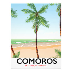 Impression Photo Affiche de vacances pour l'île des Comores.