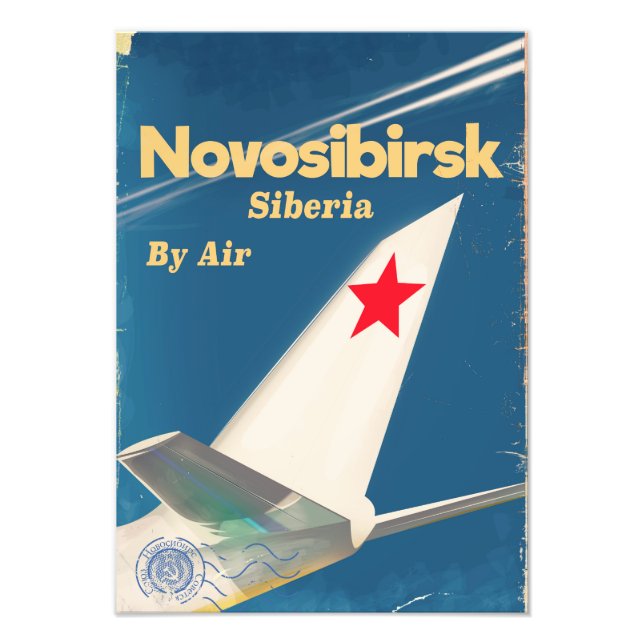 Impression Photo Affiche de vol de Novosibirsk Sibérie Union soviét (Devant)