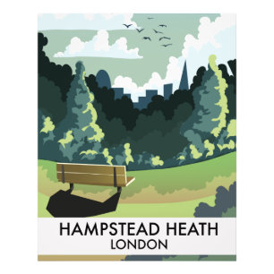 Impression Photo Affiche de voyage à Hampstead Heath Londres.