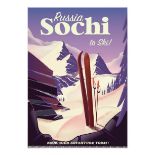 Impression Photo Affiche de voyage à ski à Sotchi Russie