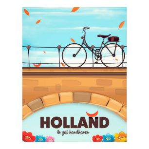 Impression Photo Affiche de voyage à vélo Hollande "Ik zal handhave