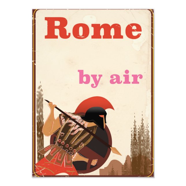 Impression Photo Affiche de voyage aérien du gladiateur de Rome (Devant)