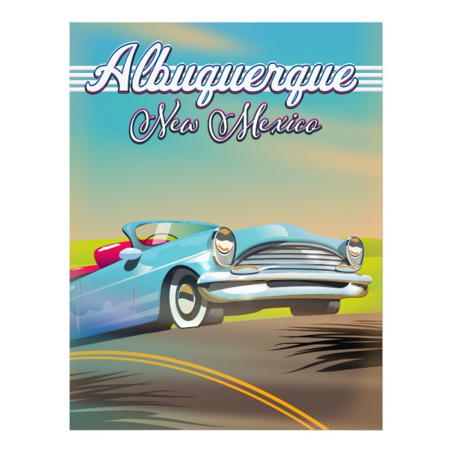 Impression Photo Affiche de voyage Albuquerque Nouveau-Mexique. (Devant)
