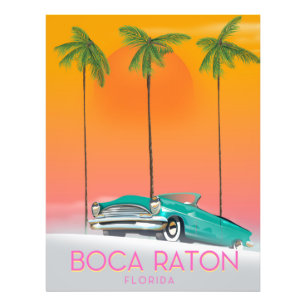 Impression Photo Affiche de voyage de Boca Raton Florida.