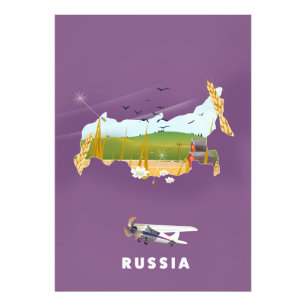 Impression Photo Affiche de voyage de carte russe
