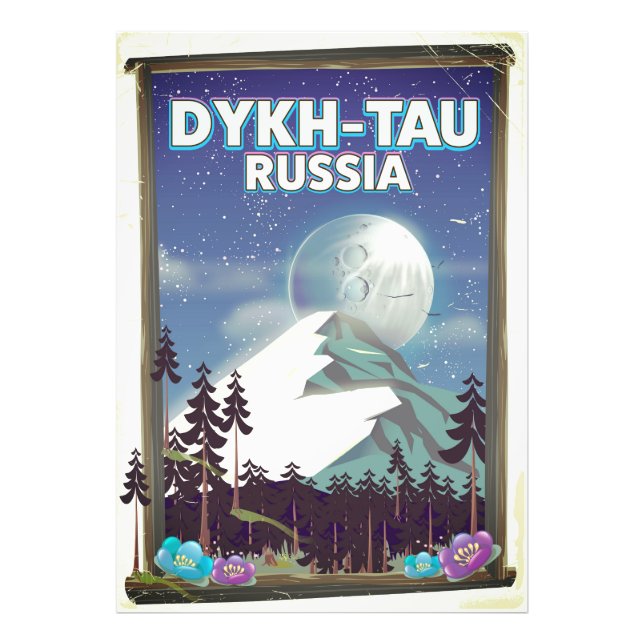 Impression Photo Affiche de voyage de Dykh-Tau Russie. (Devant)