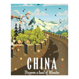 Impression Photo Affiche de voyage de la Grande Muraille de Chine