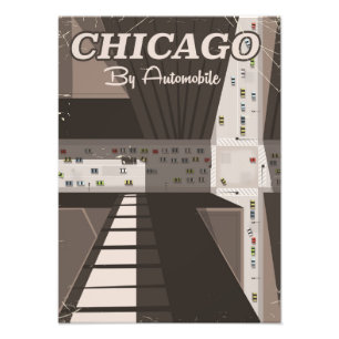 Impression Photo Affiche de voyage de la ville de Chicago