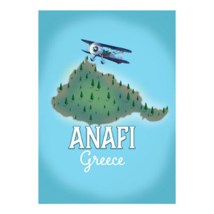 Impression Photo Affiche de voyage de l'île d'Anafi Grèce.