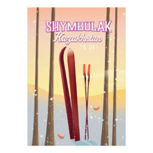 Impression Photo Affiche de voyage de ski Shymbulak Kazakhstan
