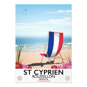 Impression Photo Affiche de voyage de St Cyprien, Roussillon France