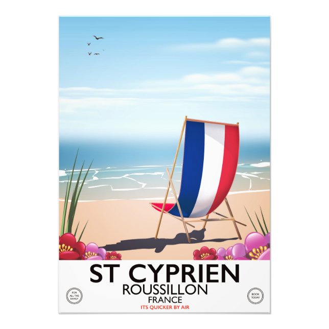 Impression Photo Affiche de voyage de St Cyprien, Roussillon France (Devant)
