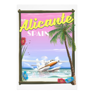 Impression Photo Affiche de voyage de style vintage Alicante Espagn