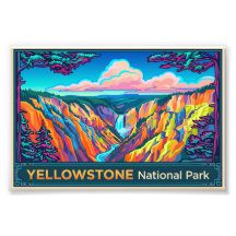 Affiche de voyage du parc national de Yellowstone