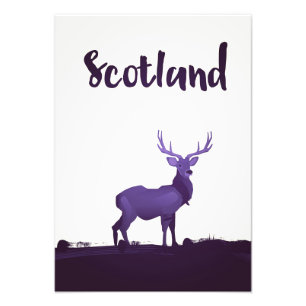 Impression Photo Affiche de voyage encre de cerf sauvage des Highla