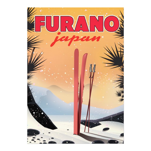 Impression Photo Affiche de voyage japonaise Furano. (Devant)