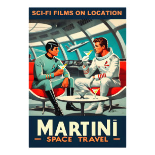 Impression Photo Affiche de voyage spatial Martini Films de science