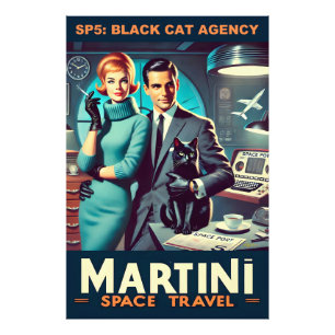 Impression Photo Affiche de voyage spatial Martini SP5 : Agence Bla
