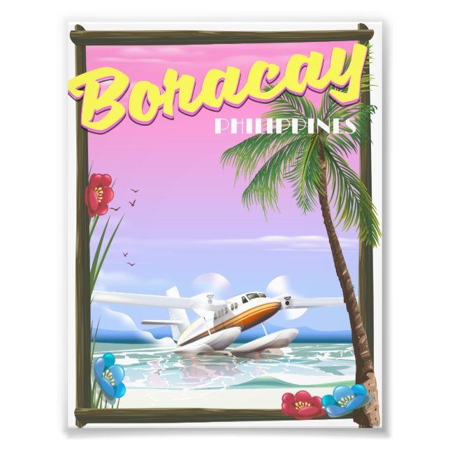 Impression Photo affiche de voyage sur la plage de Boracay aux Phil (Devant)