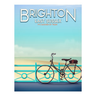 Impression Photo Affiche de voyage vintage Brighton, East Sussex.