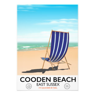 Impression Photo Affiche de voyage vintage de Cooden Beach East Sus
