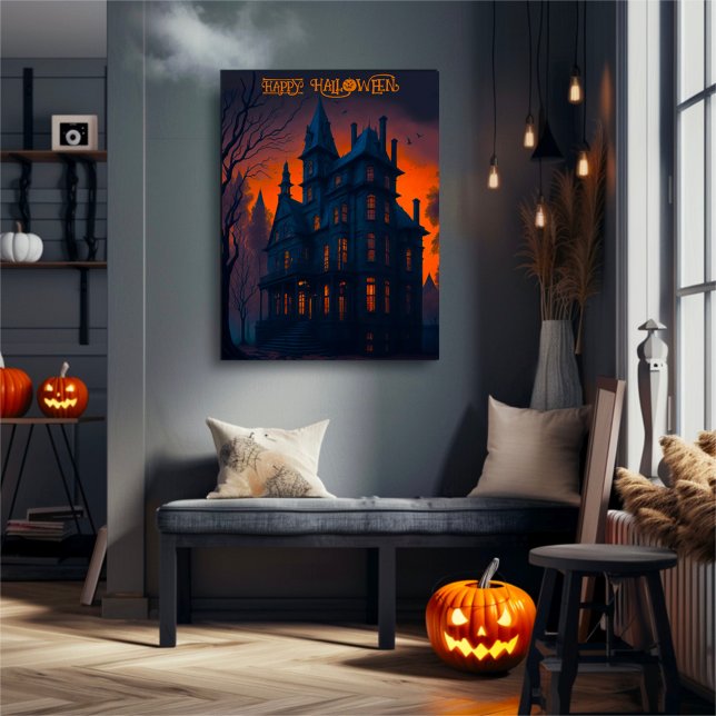 Impression Photo Affiche d'Halloween Haunween Maison Halloween (Créateur téléchargé)