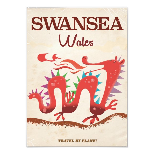 Impression Photo Affiche du dragon de Swansea au Pays de Galles (Devant)
