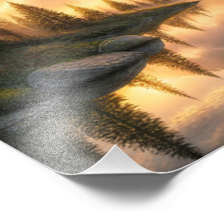 Impression Photo Affiche du lac de montagne Alpine Sunrise
