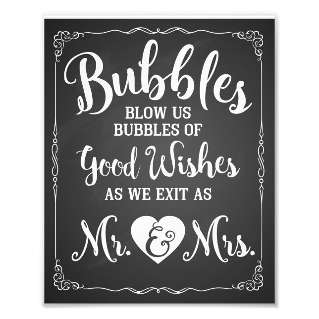 Impression Photo affiche mariage mariage de la bulle (Devant)