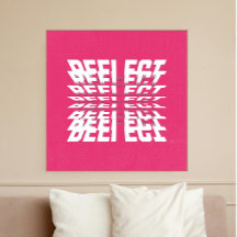 Affiche minimale de texte rotatif – Édition rose