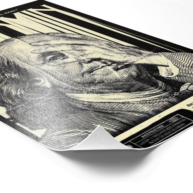 Impression Photo Affiche Motivante de Benjamin Franklin (Coin)