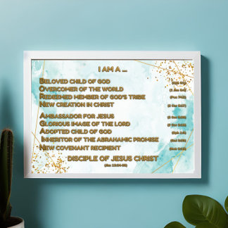 Impression Photo Affirmations bibliques d'or Acrostique w_Scripture