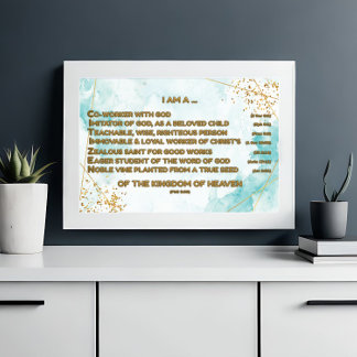 Impression Photo Affirmations bibliques d'or Acrostique w_Scripture