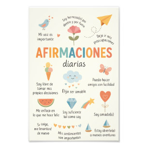 Impression Photo Affirmations espagnoles, Décoration de cabinet de